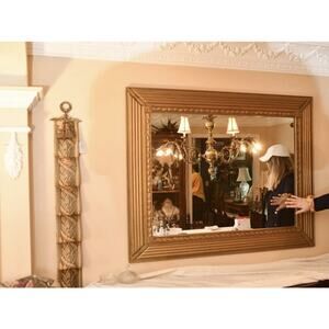 Large Gold Ornate Beveled Mirror, Beautiful NO SHIPPING